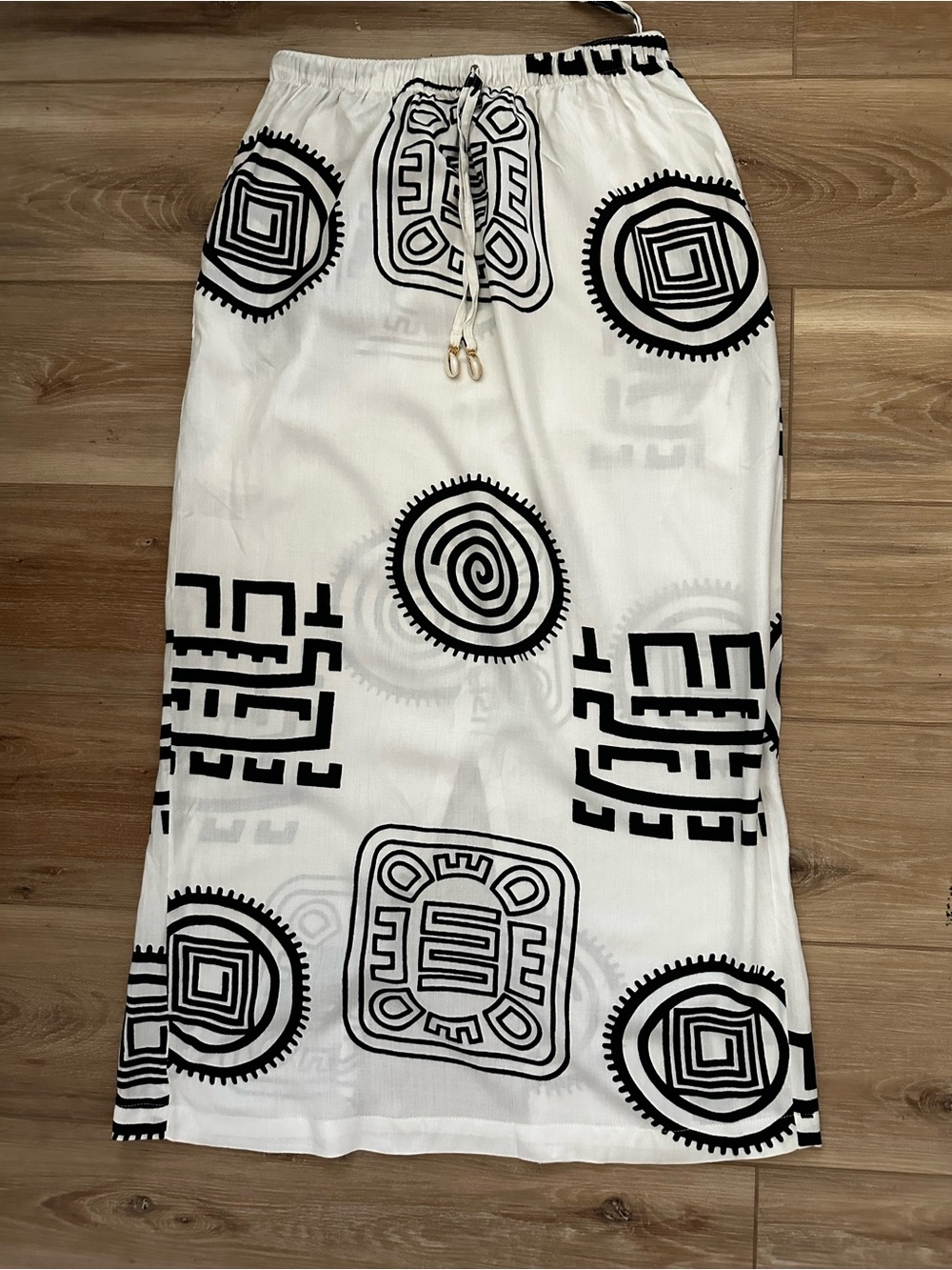 Ashro African Geometric Print Maxi/Ankle  Skirt M